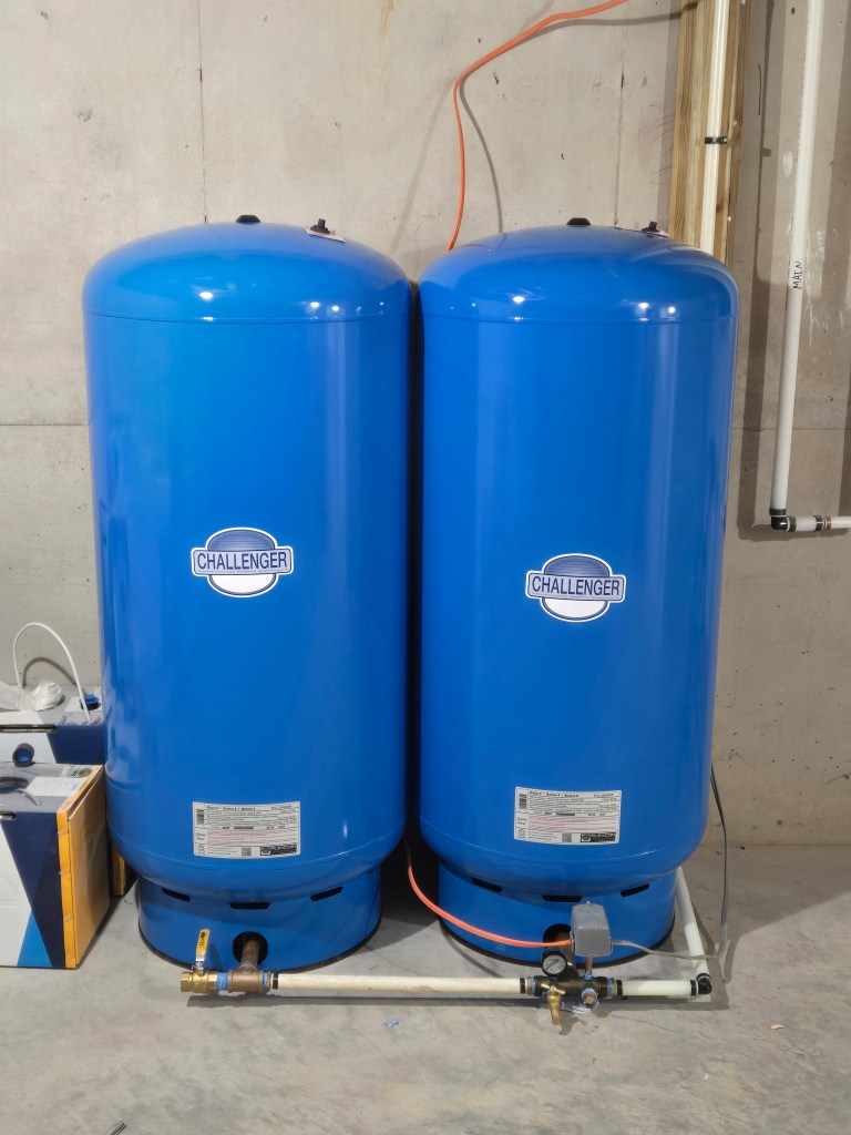 Water Well Pressure Storage for a new home well installation